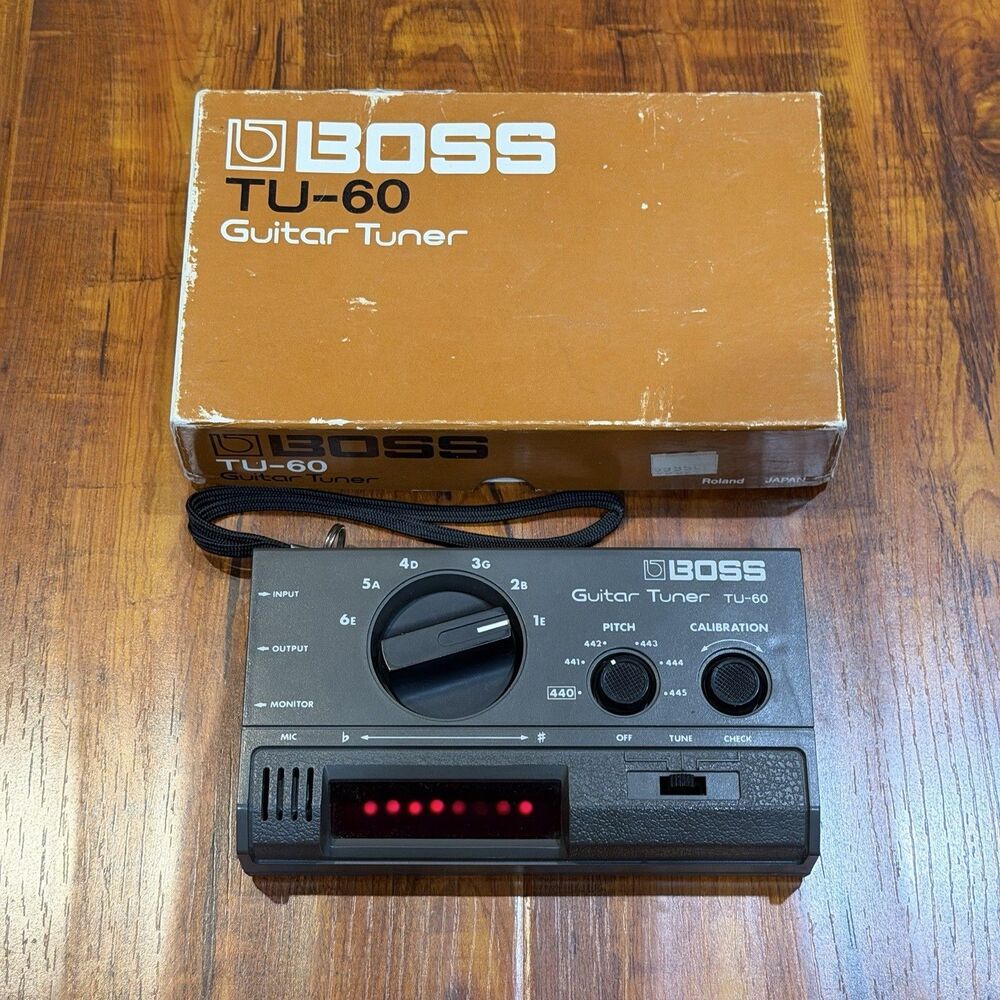 Vintage Boss TU-60 Guitar Tuner in Original Box - Tested & Works!